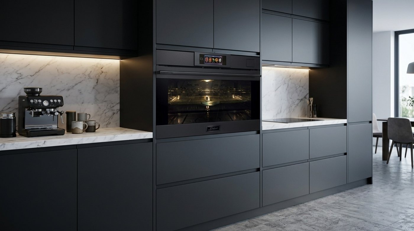Kaiser Küchengeräte Einbaubackofen 90 cm Einbau Dampfbackofen XXL 133 L, 100 % Dampfgaren, Air Fry, Heißluftsystem PLUS, Infrarotgrill, Gärfunktion, Pizza, Sous Vide, Warmhalten und viele Automatikprogramme EH 9341, mit 1-fach-Teleskopauszug, Hydrolyse Dampfreinigung, 50 Automatikrezepten, Fleischthermometer, Schnellvorheizen, Memory