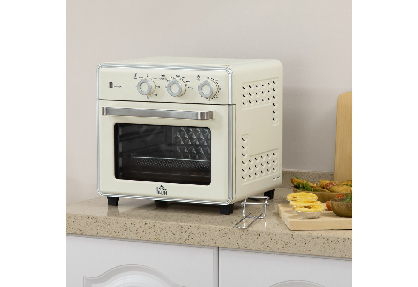 kowdom Minibackofen Mini Backofen 5-in-1, 20 L, 1400W, Timer 60 Min., cremeweiß, Mini Backofen, 5-in-1, 20 L, 1400 W, Timer 60 Min. Bild 4