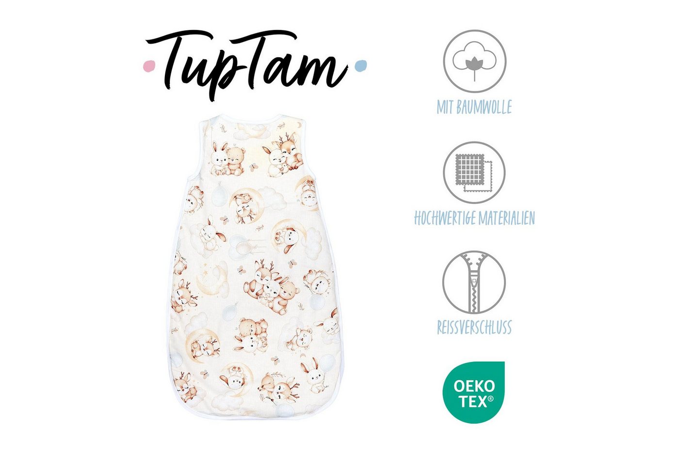 TupTam Babyschlafsack Kugelschlafsack ohne Ärmel 2.5 TOG Ganzjahr Bild 5