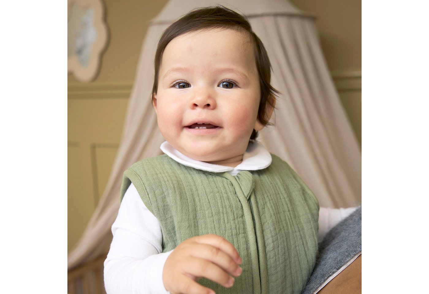 Meyco Baby Babyschlafsack Olive Green (100% Baumwolle, 1 tlg), 60cm Bild 3