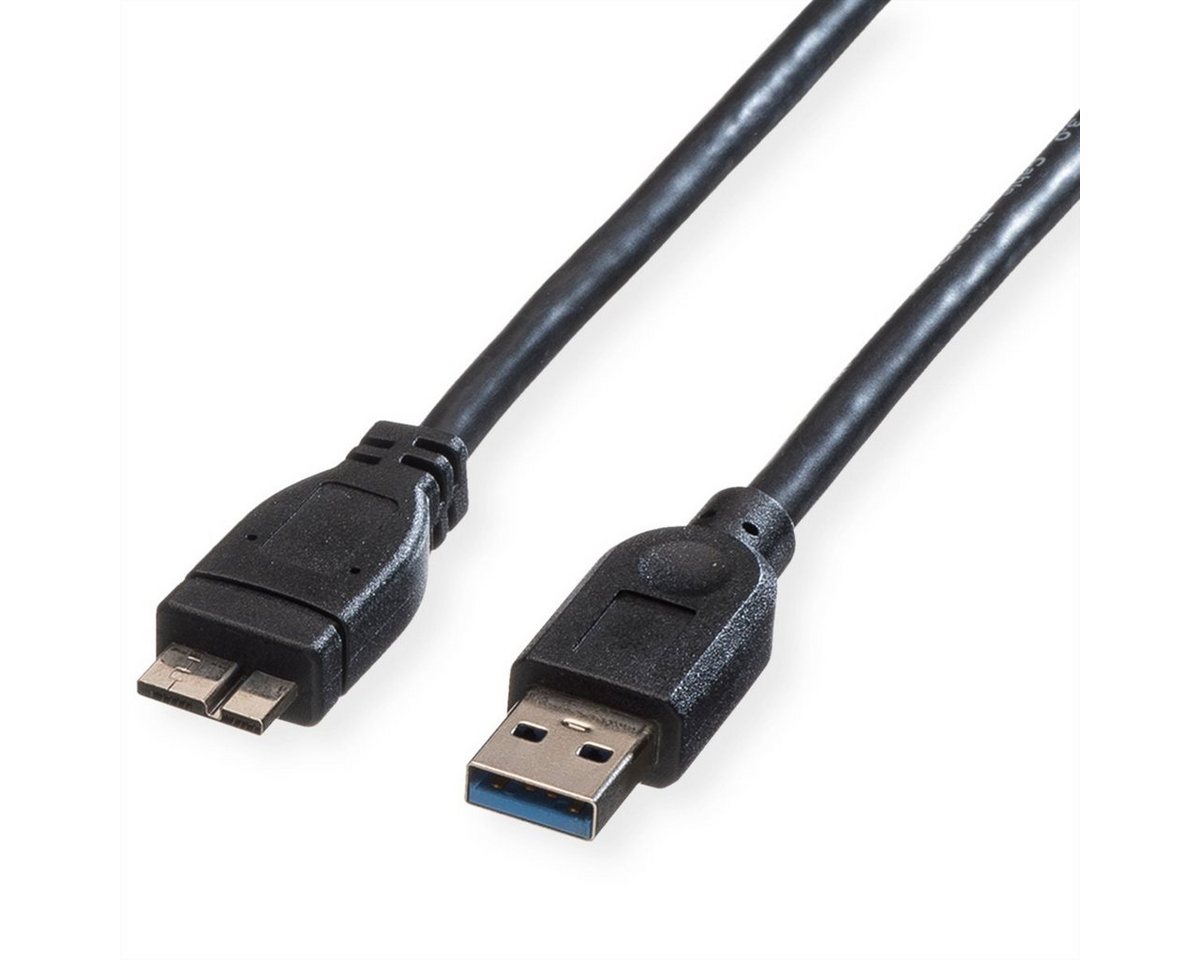 ROLINE USB 3.2 Gen 1 Kabel, A ST - Micro B ST USB-Kabel, USB 3 Typ A Männlich (Stecker), USB 3 Typ Micro B Männlich (Stecker) (15.0 cm) Bild 4