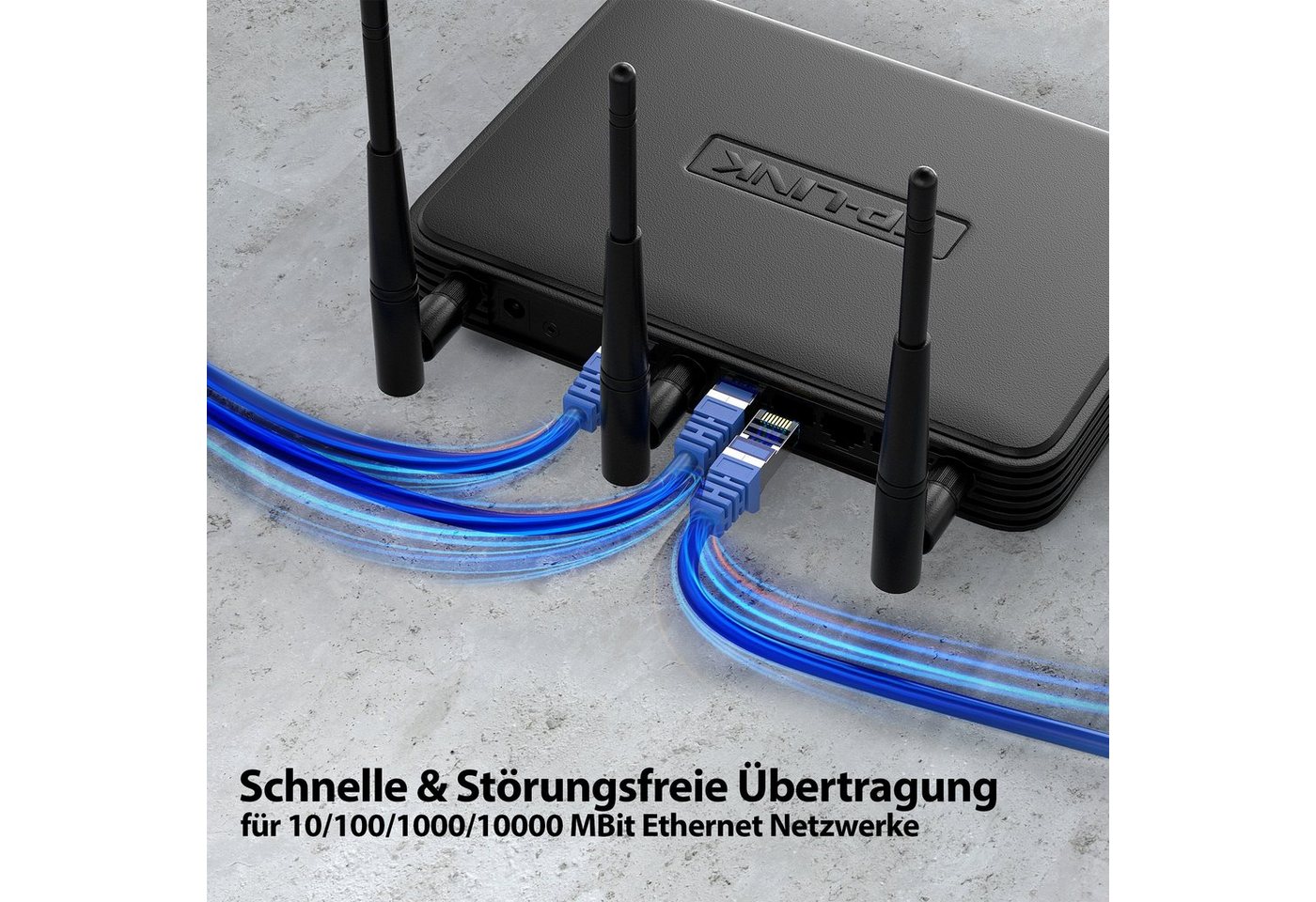 JAMEGA CAT 7 Patchkabel Ethernet RJ45 Netzwerkkabel Rohkabel LAN Kabel LAN-Kabel, CAT.7, RJ-45 Stecker (Ethernet) (25 cm)