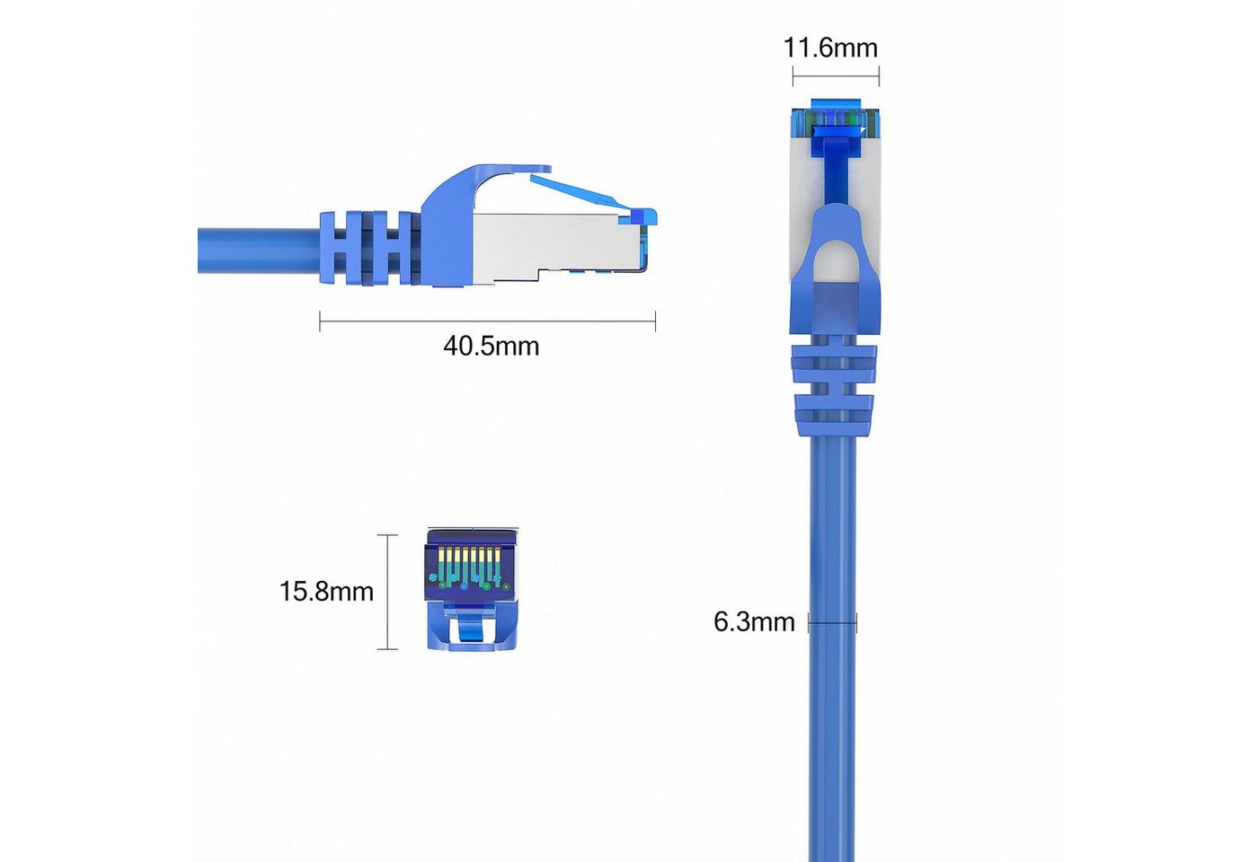 JAMEGA CAT 7 Patchkabel Ethernet RJ45 Netzwerkkabel Rohkabel LAN Kabel LAN-Kabel, CAT.7, RJ-45 Stecker (Ethernet) (25 cm) Bild 4