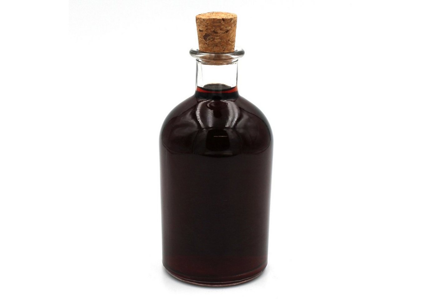 gouveo Trinkflasche Glasflaschen 100 ml Apotheker mit Korken zum Befüllen, 12er Set rund Spitzkorken