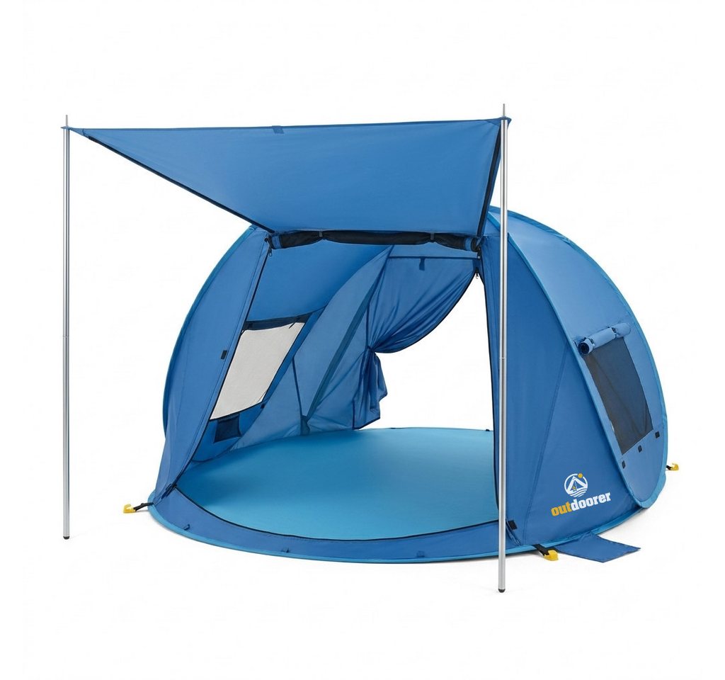 outdoorer Strandmuschel Pop-Up Beach Air Max mit UV 80-Sonnenschutz, Vordach & Belüftung, Personen: 4, verschließbare XXL-Strandmuschel mit kleinem Packmaß, koffergeeignet Bild 3