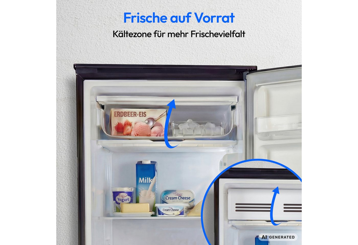 Medion® Kühlschrank MD370033, 85 cm hoch, 47.5 cm breit Bild 3