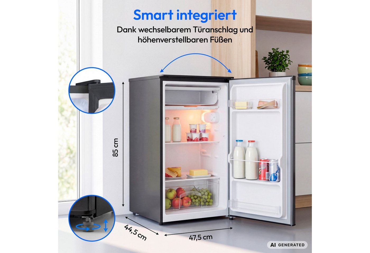 Medion® Kühlschrank MD370033, 85 cm hoch, 47.5 cm breit Bild 4