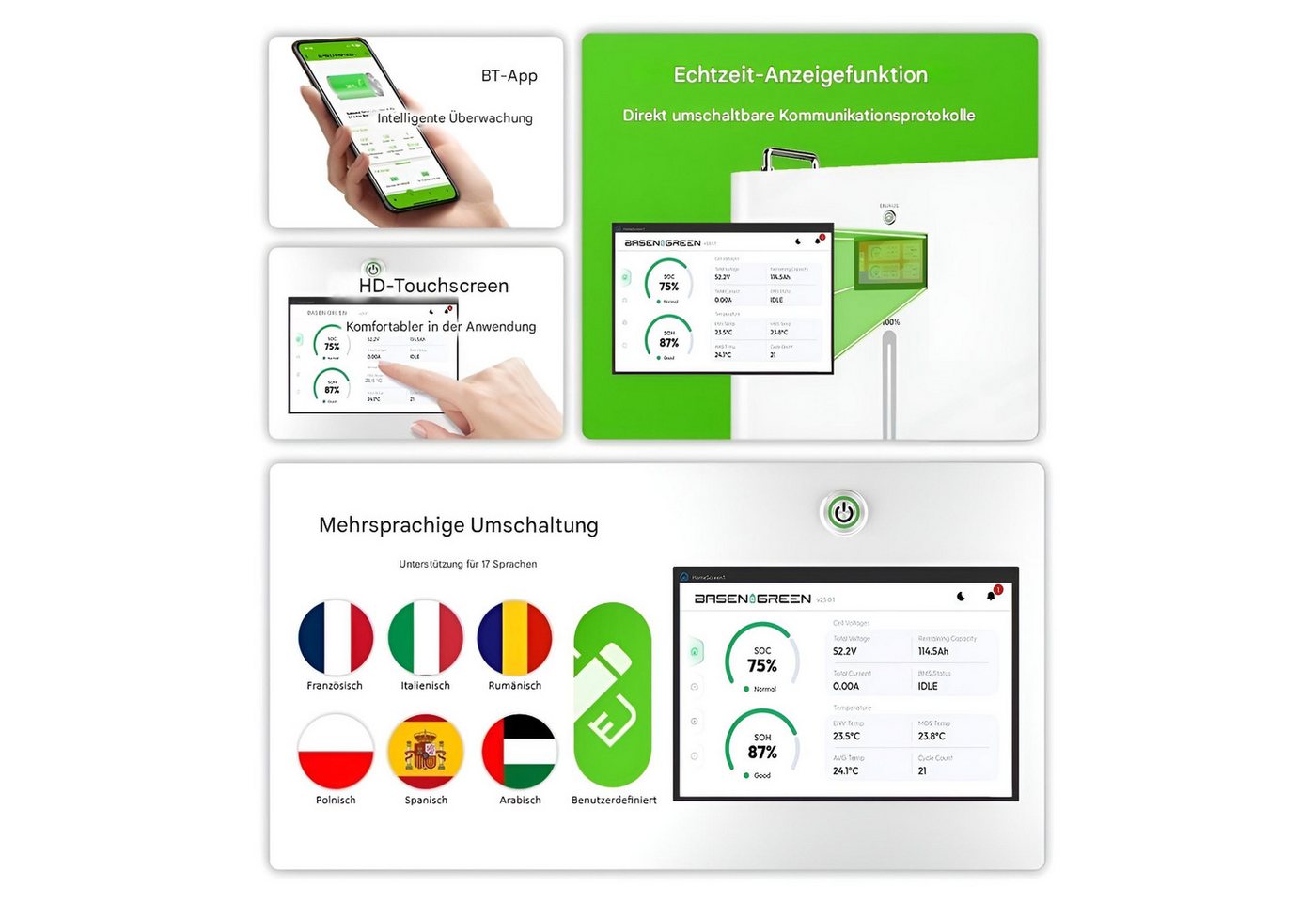 TZIpower 230AH 11,77kWh 48V/51.2V PV Solar Speicher LiFePO4 Akku Stromspeicher Solarakkus (48 V)