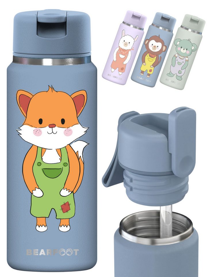 BEARFOOT Trinkflasche TINY Thermo Kinder Trinkflasche Edelstahl - Fuchs, Thermosflasche, auslaufsicher, Edelstahl, Kinderflasche, BPA-frei Bild 4