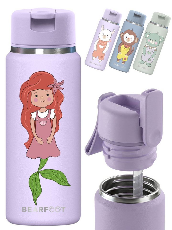 BEARFOOT Trinkflasche TINY Thermo Kinder Trinkflasche Edelstahl - Meerjungfrau, Thermosflasche, auslaufsicher, Edelstahl, Kinderflasche, BPA-frei Bild 3