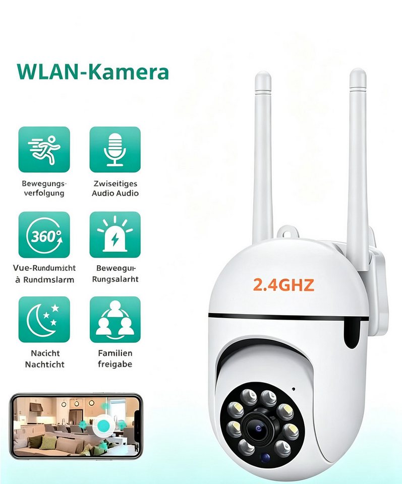 ANTCOOL Überwachungskamera 4er Set WLAN Kamera Innen/Außen, Personenerkennung, Nachtsicht Bild 3