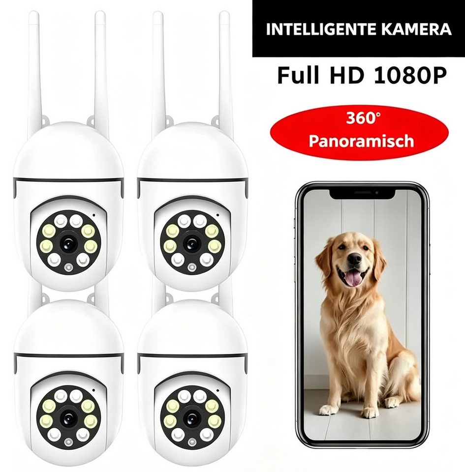 ANTCOOL Überwachungskamera 4er Set WLAN Kamera Innen/Außen, Personenerkennung, Nachtsicht Bild 5