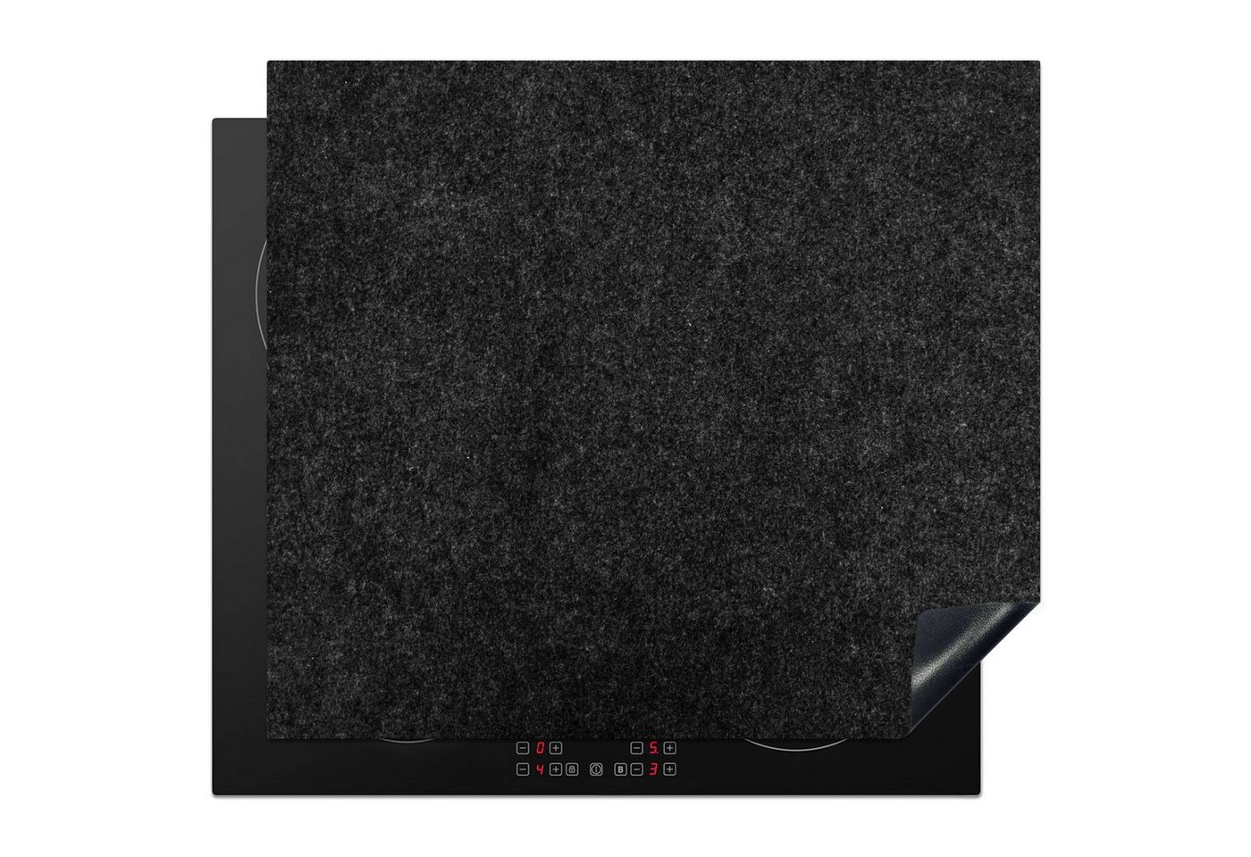 MuchoWow Herd-Abdeckplatte Schwarz - Granit - Design - Stein, Vinyl, (1 tlg), Abdeckplatte für Ceranfeld, Herd Inductionsmatte, 57.6x51.6 cm Bild 3