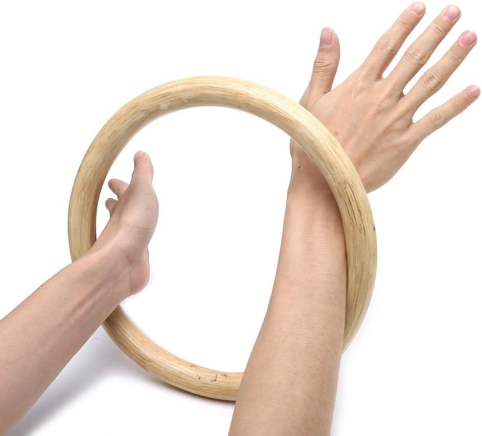 BAY-Sports Trainingsring Rattan Ring Wing Tsun Kung Fu Holz Rattanring Tai Chi Sau Übungsring, Durchmesser innen 22 cm, Natur Braun, Für Grifftechnikübungen