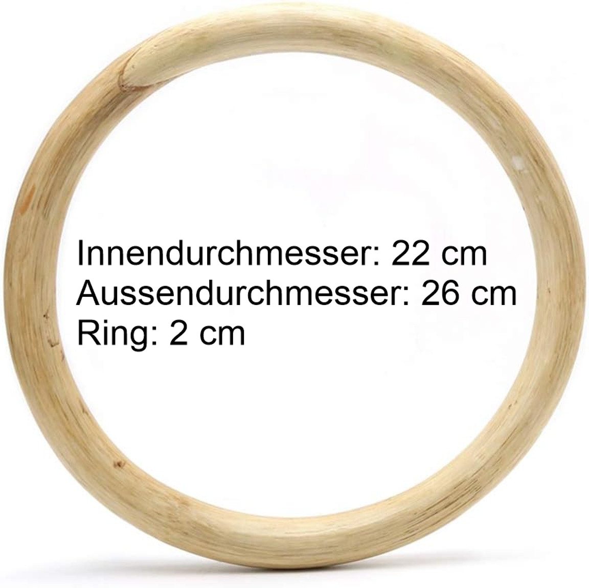BAY-Sports Trainingsring Rattan Ring Wing Tsun Kung Fu Holz Rattanring Tai Chi Sau Übungsring, Durchmesser innen 22 cm, Natur Braun, Für Grifftechnikübungen Bild 3