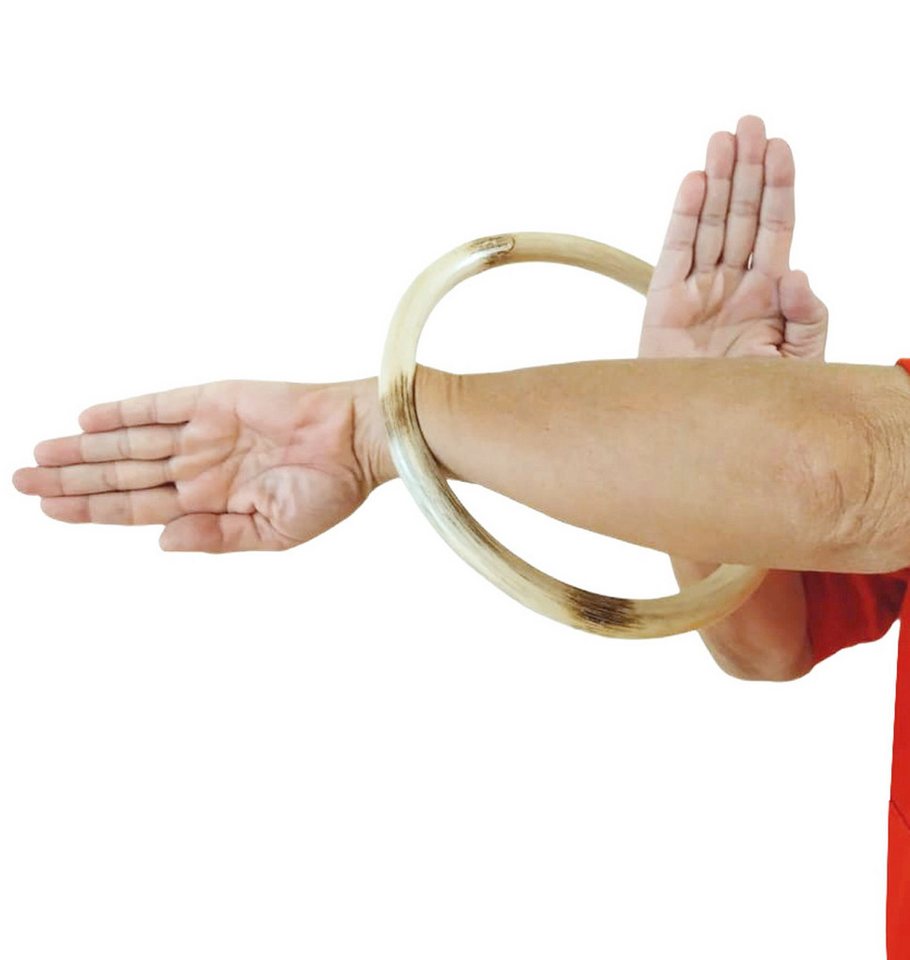 BAY-Sports Trainingsring Rattan Ring Wing Tsun Kung Fu Holz Rattanring Tai Chi Sau Übungsring, Durchmesser innen 22 cm, Natur Braun, Für Grifftechnikübungen Bild 4
