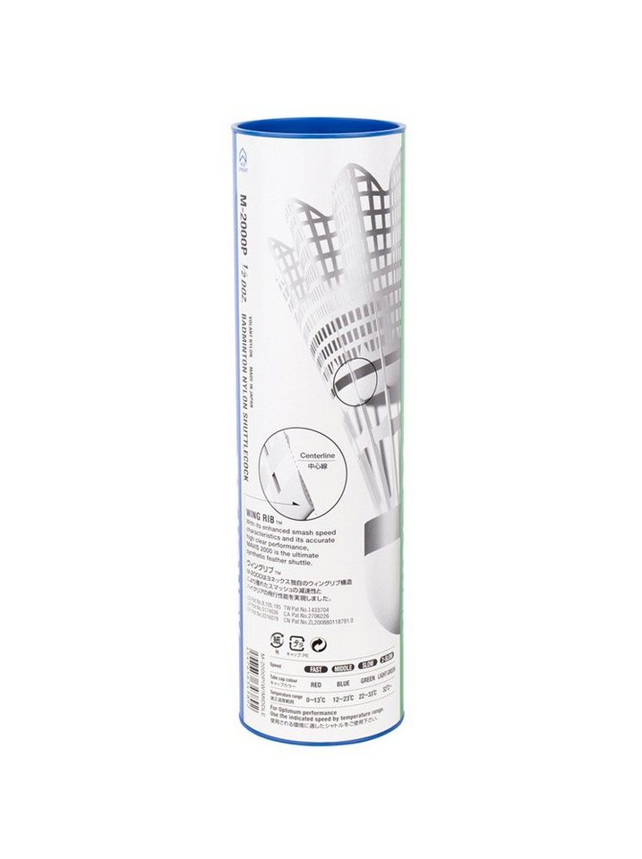 Yonex Badmintonball Mavis 2000 Nylon Dose weiss 6er, Geschwindigkeit: mittel
