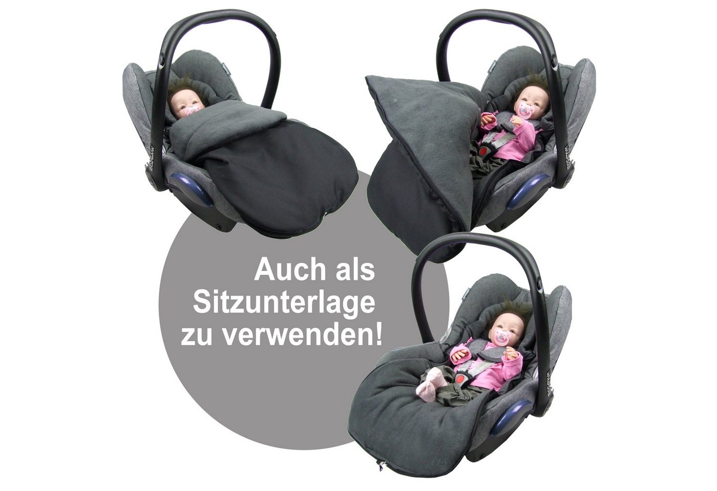 BambiniWelt by Rafael K. Fußsack Winterfußsack Fußsack für Babyschalen universal mit Thermofleece, strapazierfähig, wasser- und schmutzabweisend Bild 2