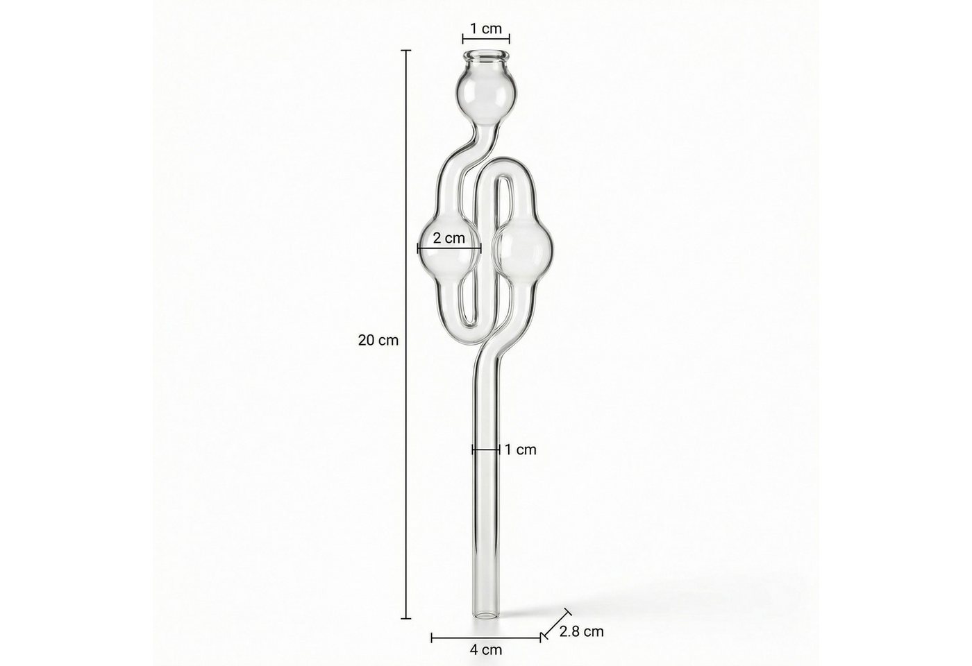 Lantelme Weinthermometer 3 Gärröhrchen Glas 20cm Gärspund für Bier Wein Most Herstellung, 3 Stück Gärrohr Set, Deutsche Herstellung, für Gummistopfen, Gärkappen mit 9mmBohrung Bild 2