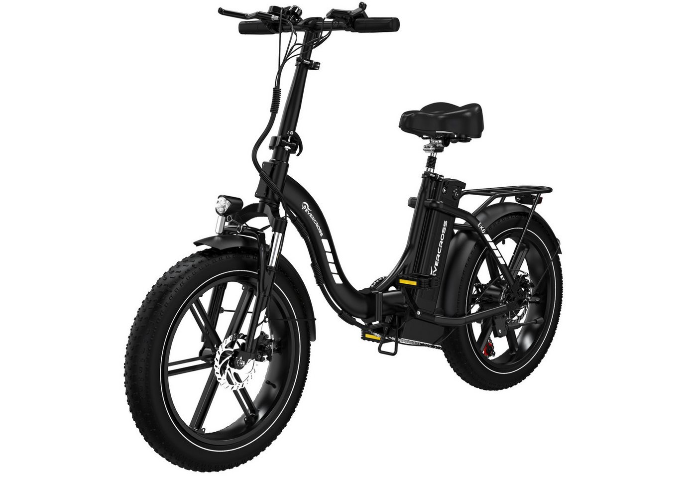 EVERCROSS TECH E-Bike 20×4.0 Fatbike, 7-Gang Shimano, 48V 18Ah abnehmbarer Akku 130km, Heckmotor, 864 Wh, 250W Motor Elektrofahrräder für Damen und Herren Bild 3