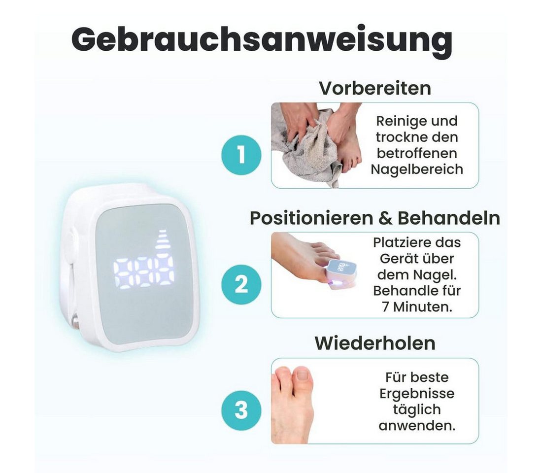 FELIXLEO Lichthärtungsgerät Laser Nagelpilzgerät UV Therapie gegen Nagelpilz kabellos, 1-tlg. Bild 2