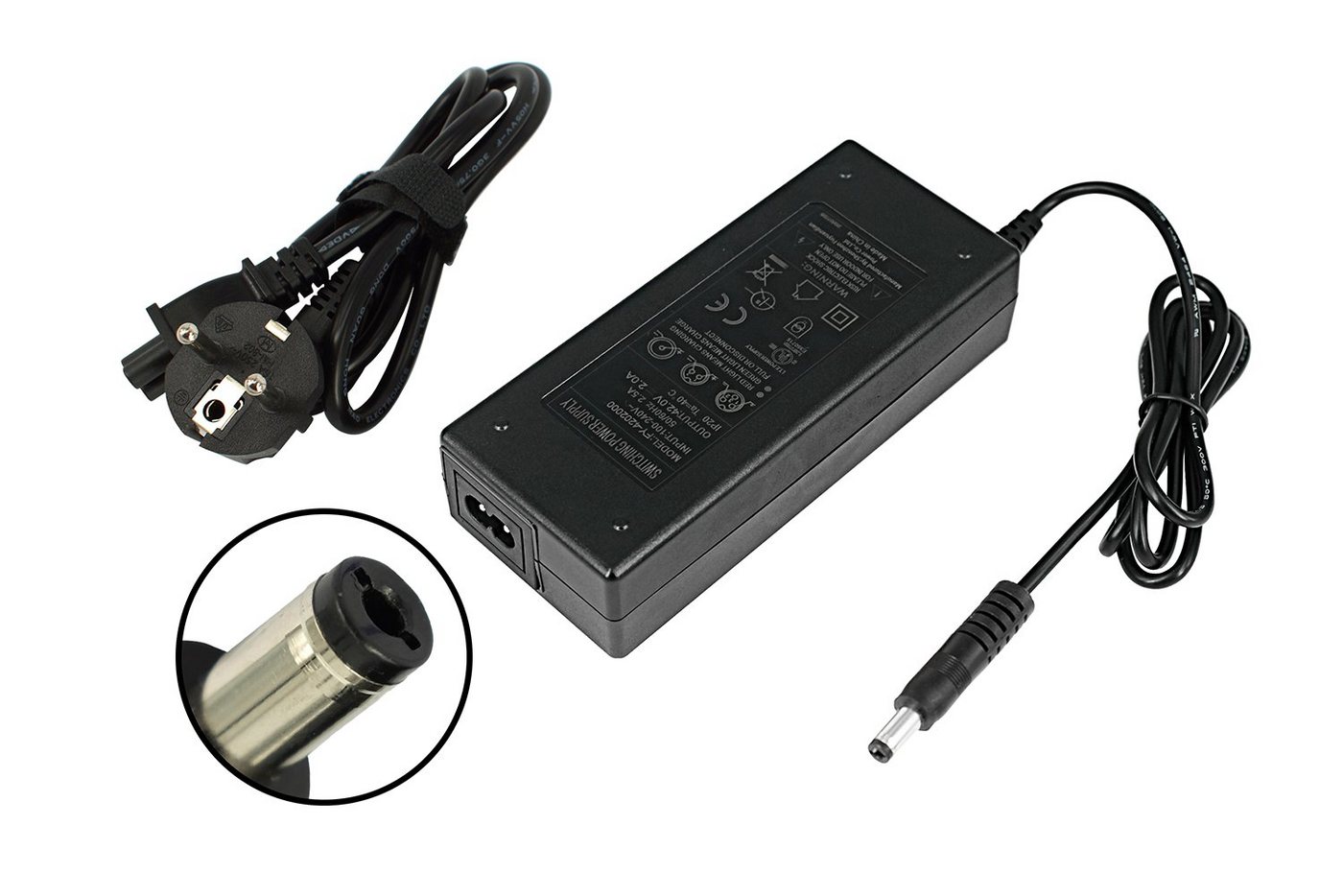 PowerSmart CF080L1020E.001 Batterie-Ladegerät (36V 2A AC Adapter für Elektrofahrrad, 100V-240V (Eingang), 42 V (Ausgang), 2,0 A (Ausgangsstrom), 1PIN) Bild 2