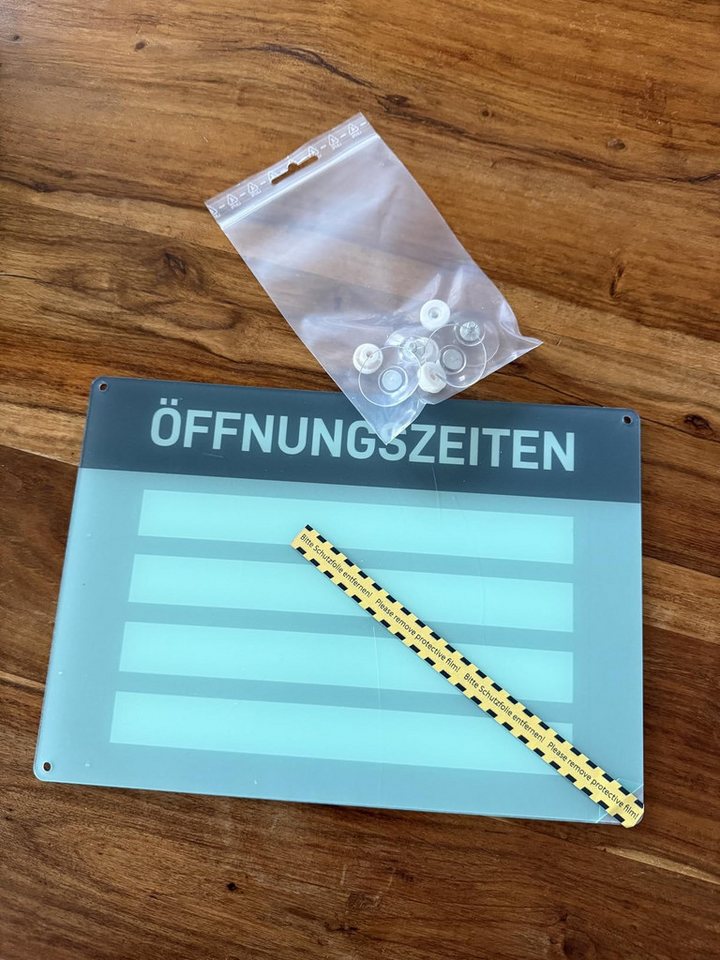 codiarts.® Hinweisschild codiarts. Öffnungszeiten-Schild mit Saugnäpfen (19x27cm), zum Beschriften, mit Saugnäpfen Bild 3