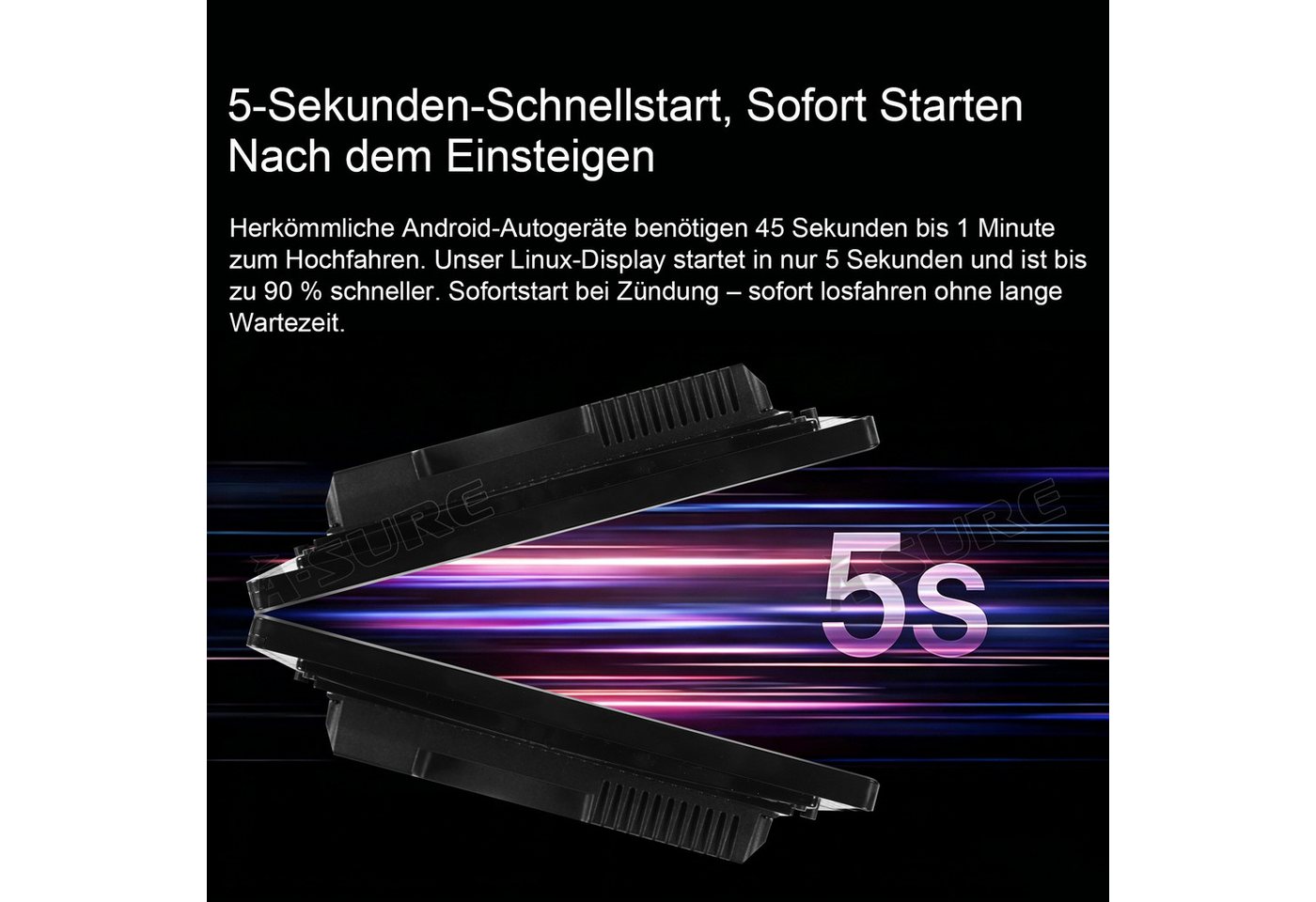 A-Sure Apple Carplay Android Auto Navi DSP Für Smart Fortwo 451 2005-2010 Autoradio (5s Schnellstart/1280*720 Screen/Apple Carplay/Android Auto/Bluetooth) Bild 3