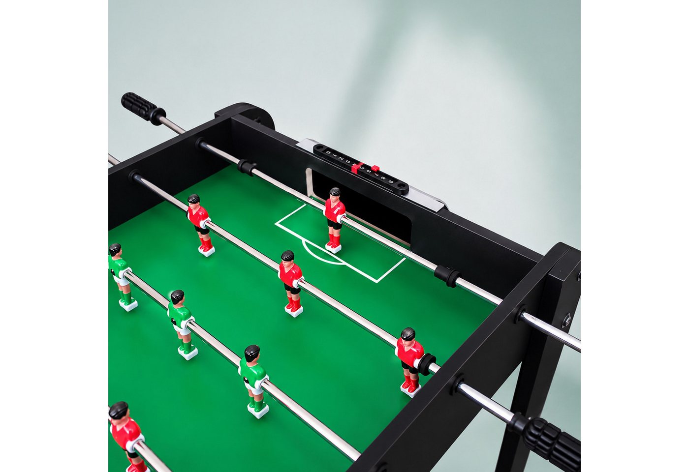 relaxdays Kickertisch mit 3 Bällen (4-tlg), schwarz Bild 2