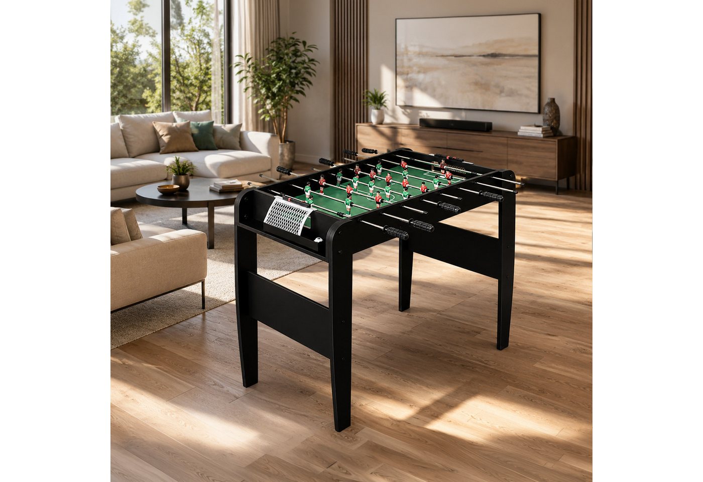 relaxdays Kickertisch mit 3 Bällen (4-tlg), schwarz Bild 5