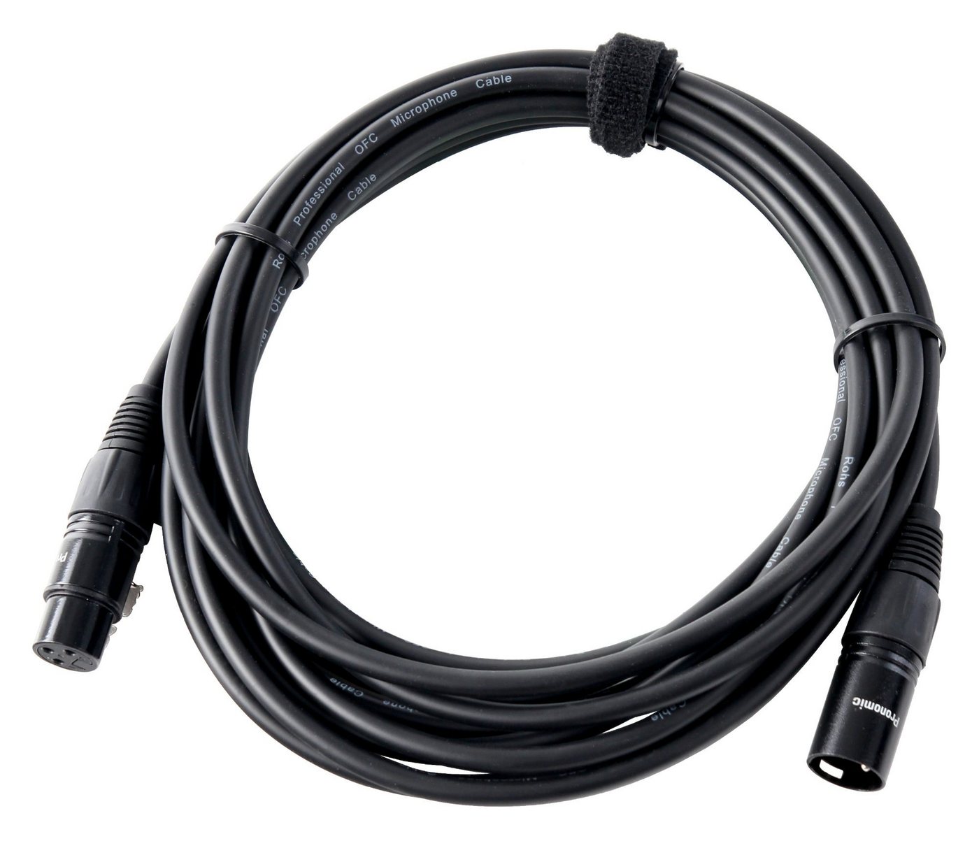 Pronomic XFXM-5 Mikrofonkabel XLR 5m Schwarz Audio-Kabel, XLR, XLR (500 cm), Stecker handgelötet, säure- und ölfest