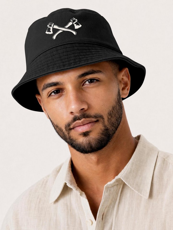 Neverless Fischerhut Anglerhut mit Print Äxte Baumwolle Bucket Hat Herren Damen Sonnenhut