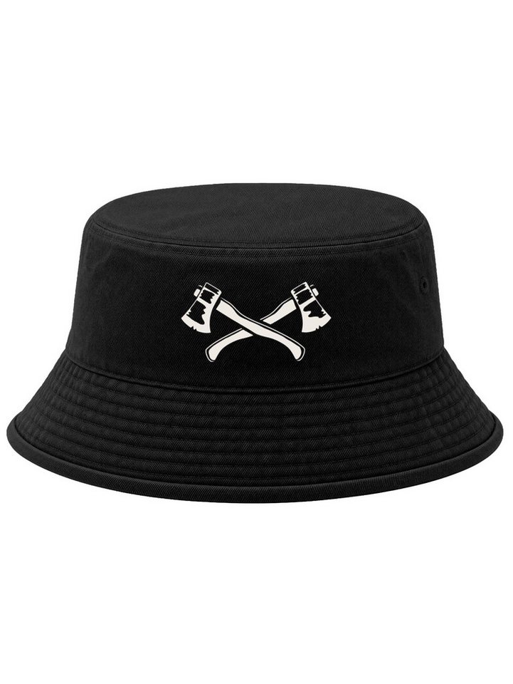 Neverless Fischerhut Anglerhut mit Print Äxte Baumwolle Bucket Hat Herren Damen Sonnenhut Bild 4