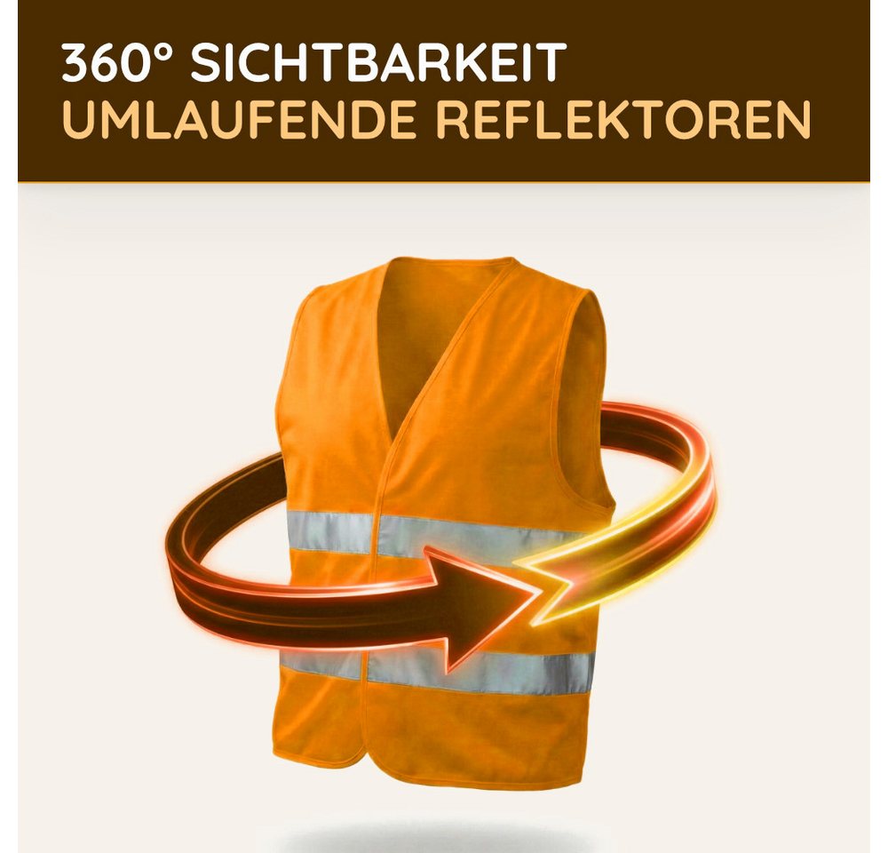 FLEXEO Warnweste Warnweste EN ISO 20471 (4-tlg) Sicherheitsweste Signalkleidung Signalweste, orange