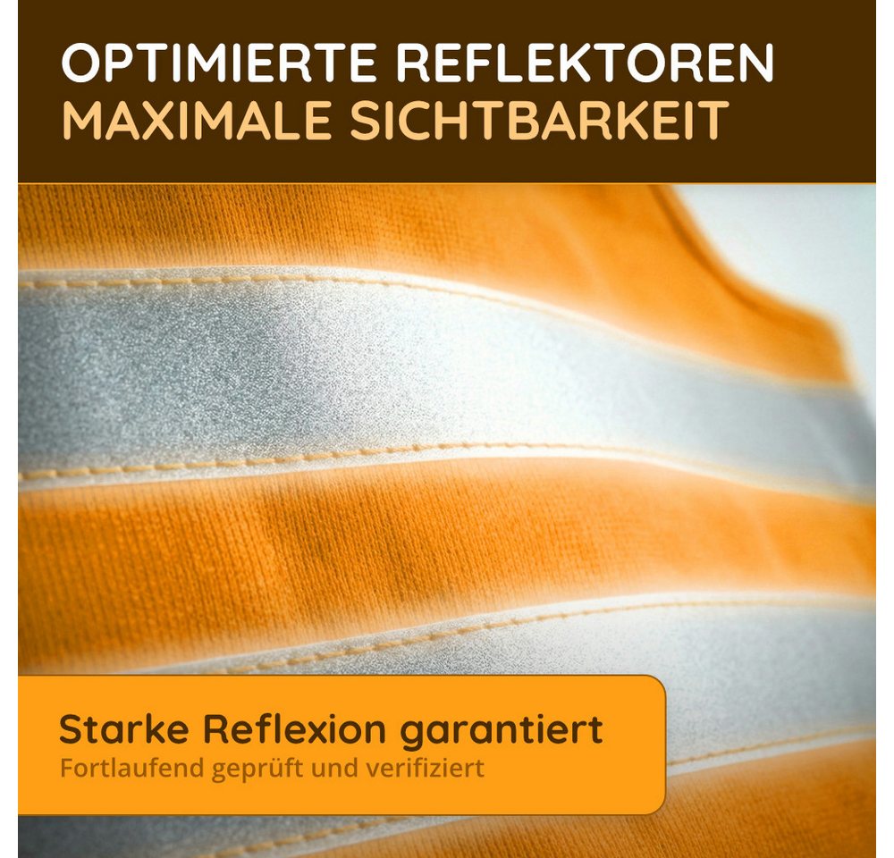 FLEXEO Warnweste Warnweste EN ISO 20471 (4-tlg) Sicherheitsweste Signalkleidung Signalweste, orange Bild 5