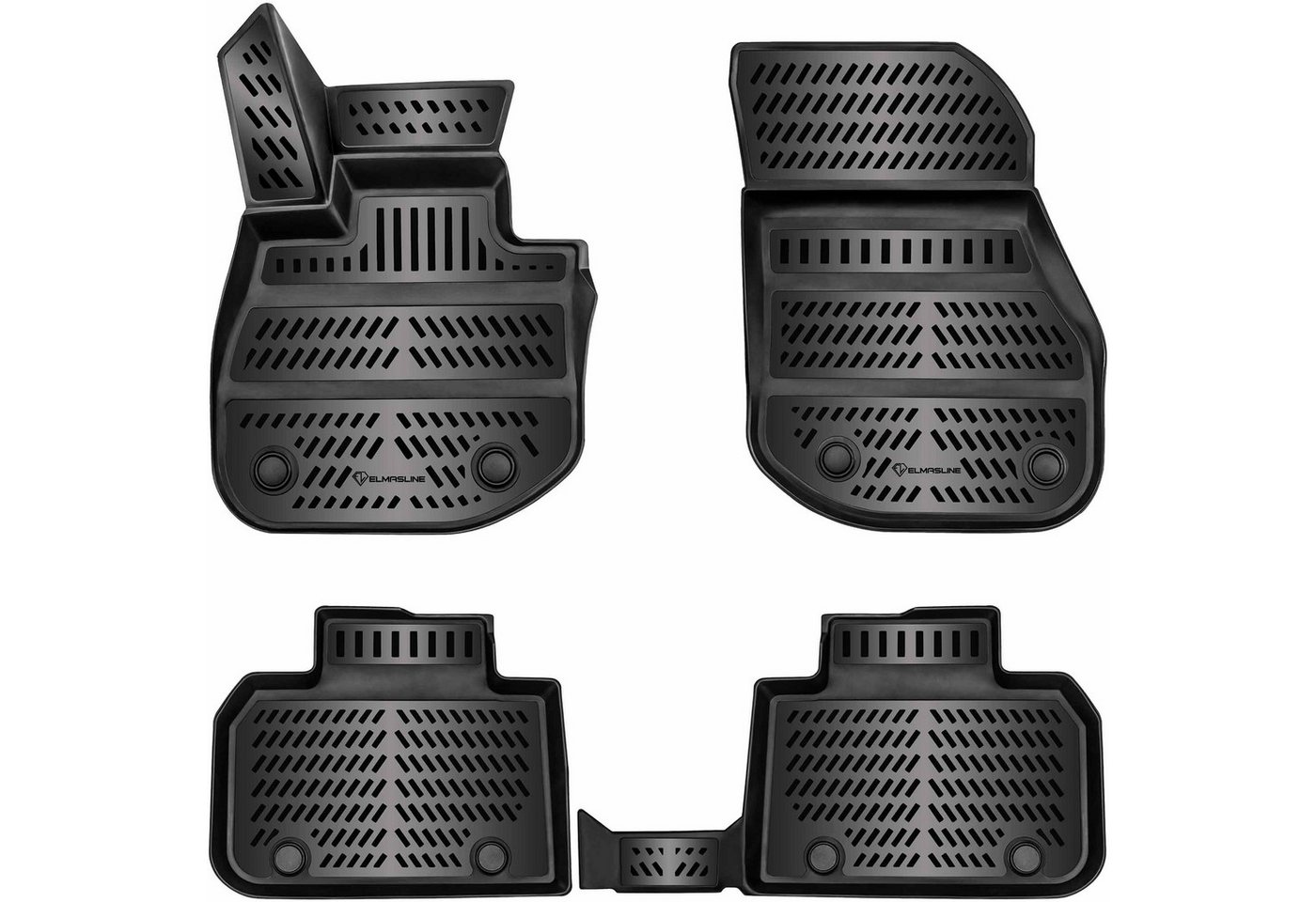 ELMASLINE Auto-Fußmatten für BMW X1 2022- 2026 [U11] - 3D Gummimatten - Geruchlos, für BMW X1 - Extra hoher Rand für mehr Schutz, Für BMW X1 2022-2025, Passt nicht in Elektro, Passt nur in xDrive Bild 4