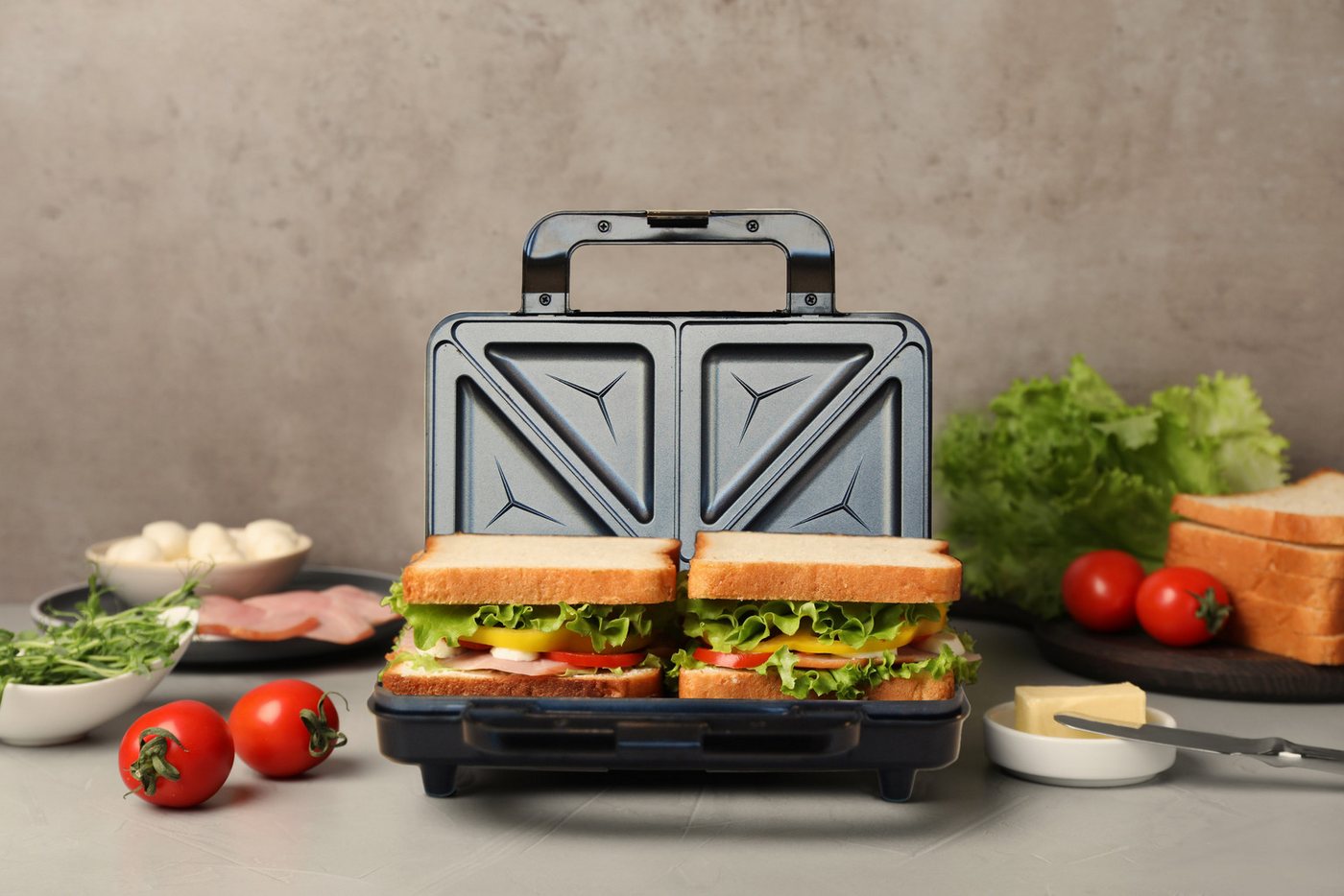 bestron Sandwichmaker ASM90XL, 900 W, Abschaltautomatik, hitzebeständiges Gehäuse, Antihaftbeschichtung Bild 5