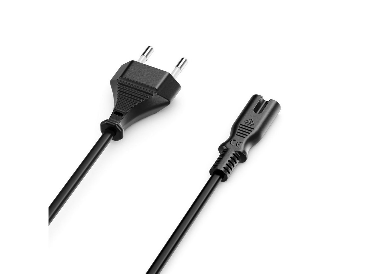 deleyCON deleyCON 4m Netzkabel Stromkabel Eurostecker - C7 Buchse Stromkabel
