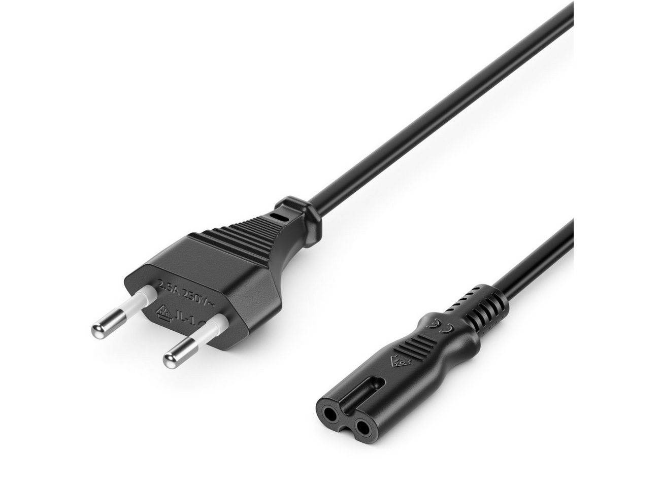 deleyCON deleyCON 4m Netzkabel Stromkabel Eurostecker - C7 Buchse Stromkabel Bild 2