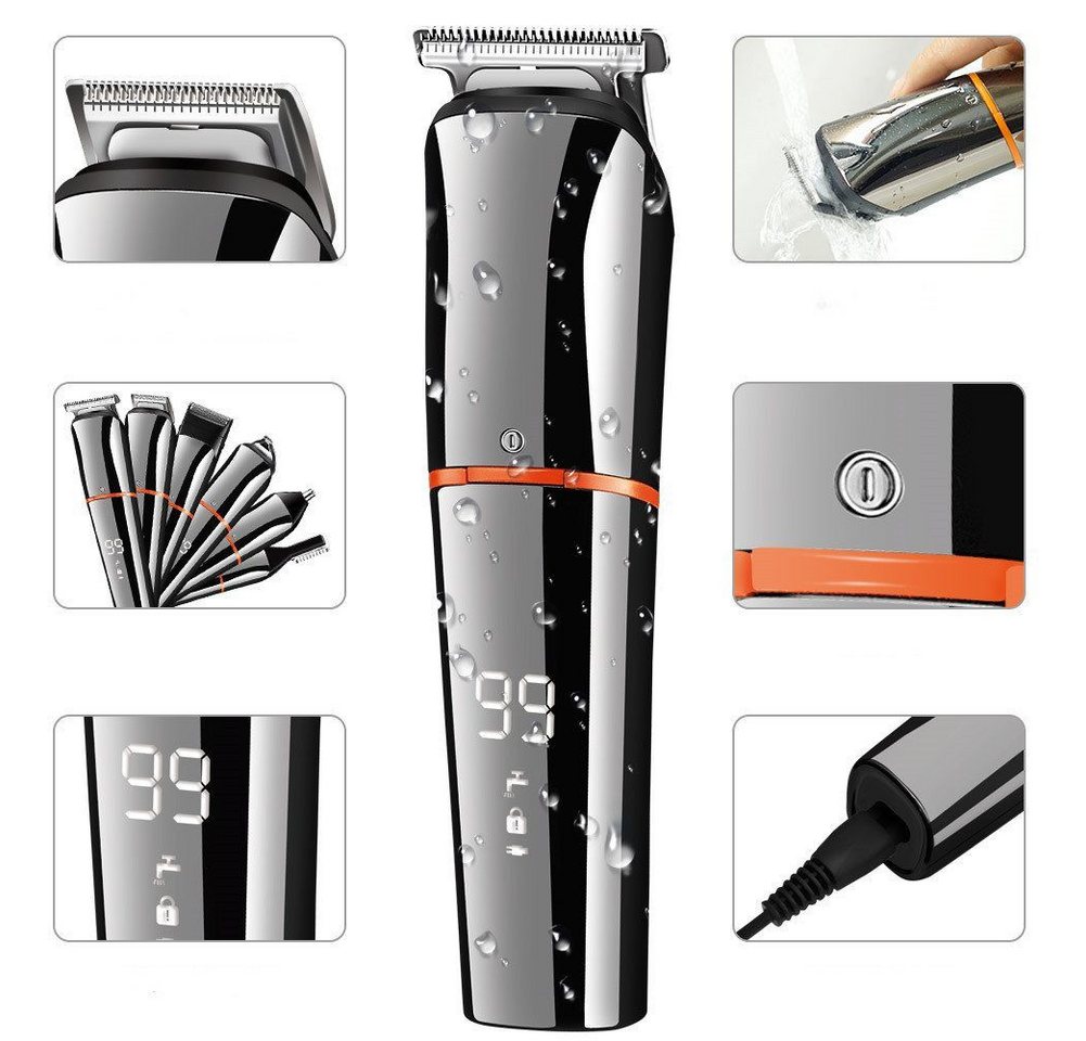 HATTEKER Haarschneider SK-788, Bartschneider Präzisionstrimmer Nasen- und Ohrenhaarschneider, Multifunktions-Trimmer 6-in-1 Bild 2