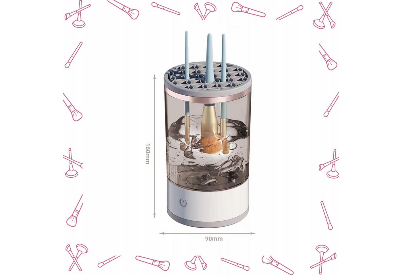 Realb2b Beauty-Multigerät Make-up Pinselreiniger elektrisch Pinsel Waschgerät USB, Make up Pinselreiniger Set USB Gerät mit Reinigung und Trocknung, Elektrischer Make up Pinselreiniger USB Reinigung Trocknung kompakt