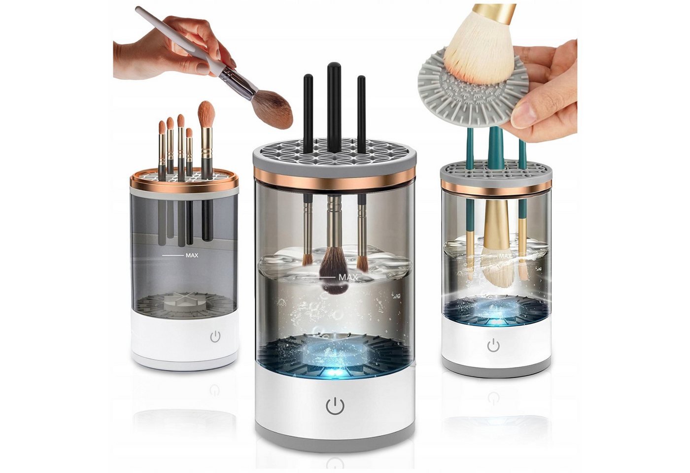 Realb2b Beauty-Multigerät Make-up Pinselreiniger elektrisch Pinsel Waschgerät USB, Make up Pinselreiniger Set USB Gerät mit Reinigung und Trocknung, Elektrischer Make up Pinselreiniger USB Reinigung Trocknung kompakt Bild 2