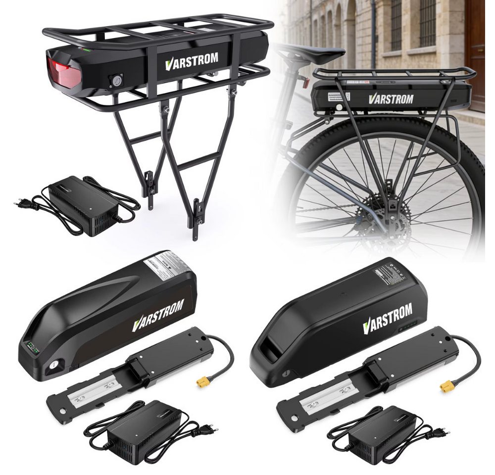 Athlix Varstrom E-Bike Akku Lithium-Ionen Batterie Ersatzakku E-Bike Akku 13000 mAh (36 V), Abnehmbare Bauweise, LED-Akkustandsanzeige, integriertes Rahmenschloss Bild 2