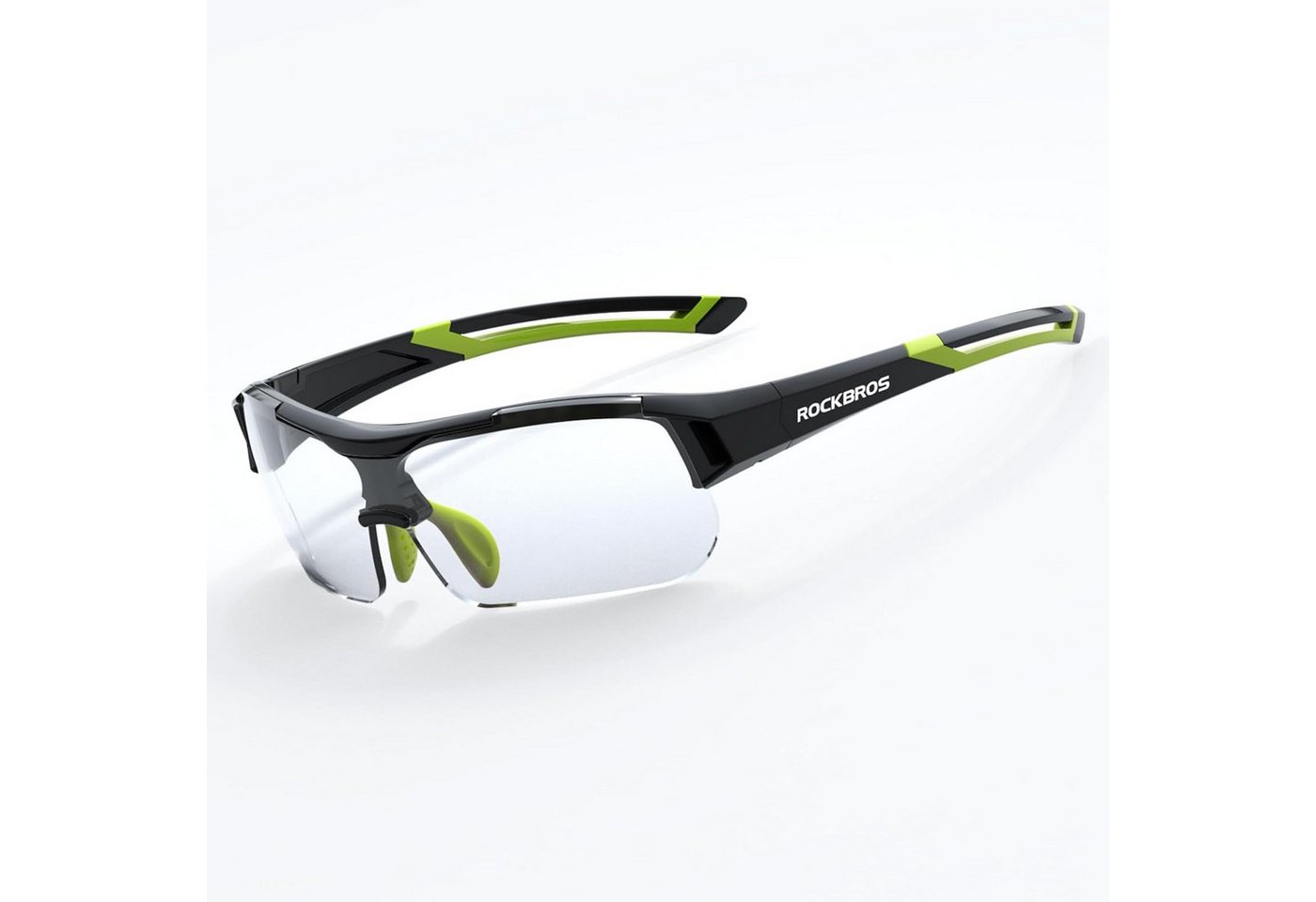 ROCKBROS Fahrradbrille Photochrome Rad-Sonnenbrille Halbrahmen UV-Schutz ultraleicht