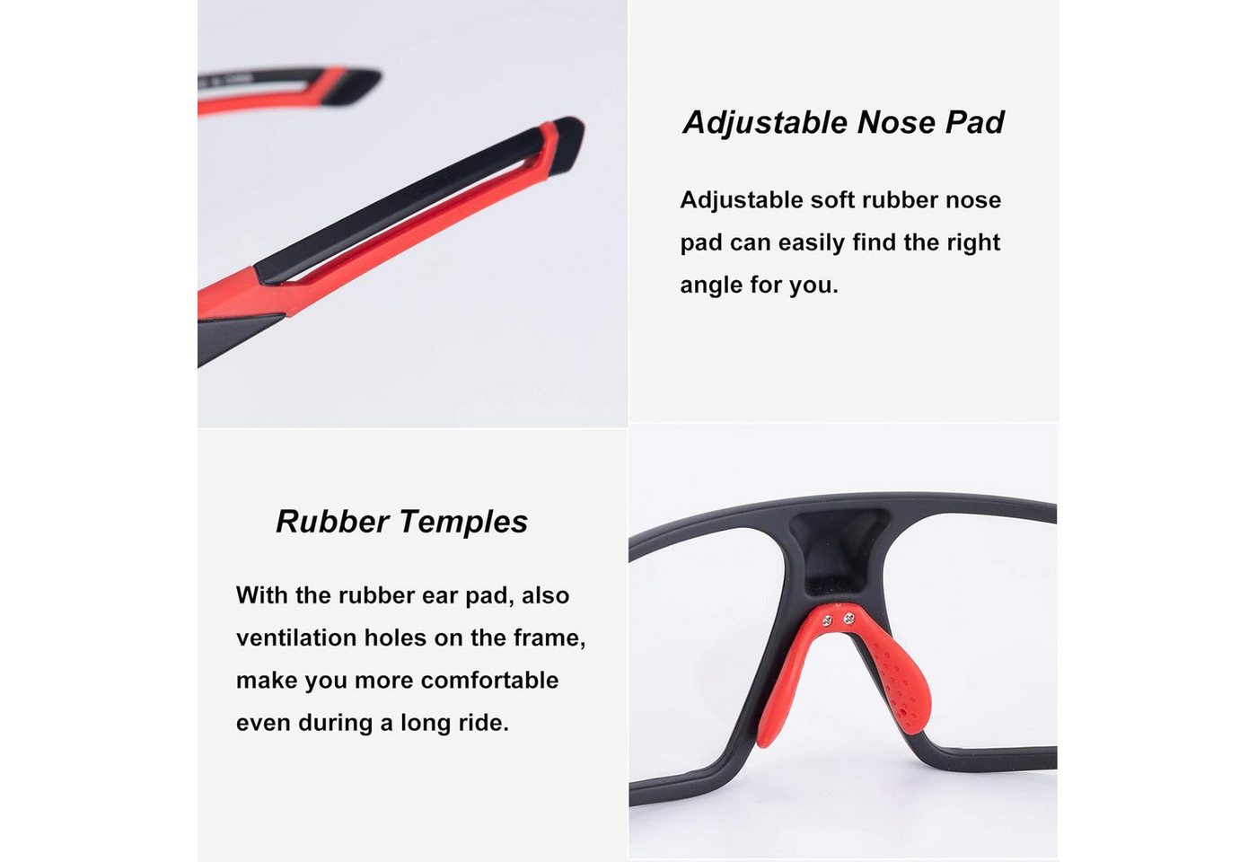 ROCKBROS Fahrradbrille Photochrome Unisex Fahrradsonnenbrille mit UV400 Schutz für Outdoor
