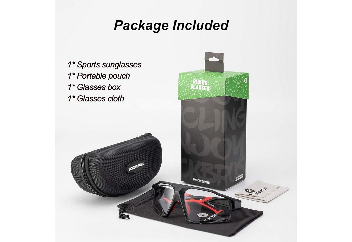 ROCKBROS Fahrradbrille Photochrome Unisex Fahrradsonnenbrille mit UV400 Schutz für Outdoor Bild 5