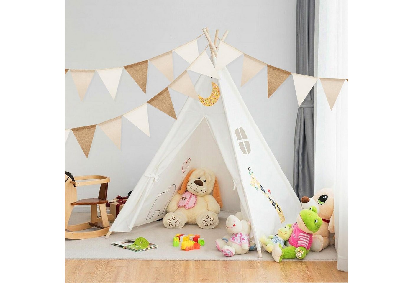FELIXLEO Flagge 20M Wimpelkette Braun Beige Wetterfest 5 Stück Boho Girlande (1-St) Bild 2