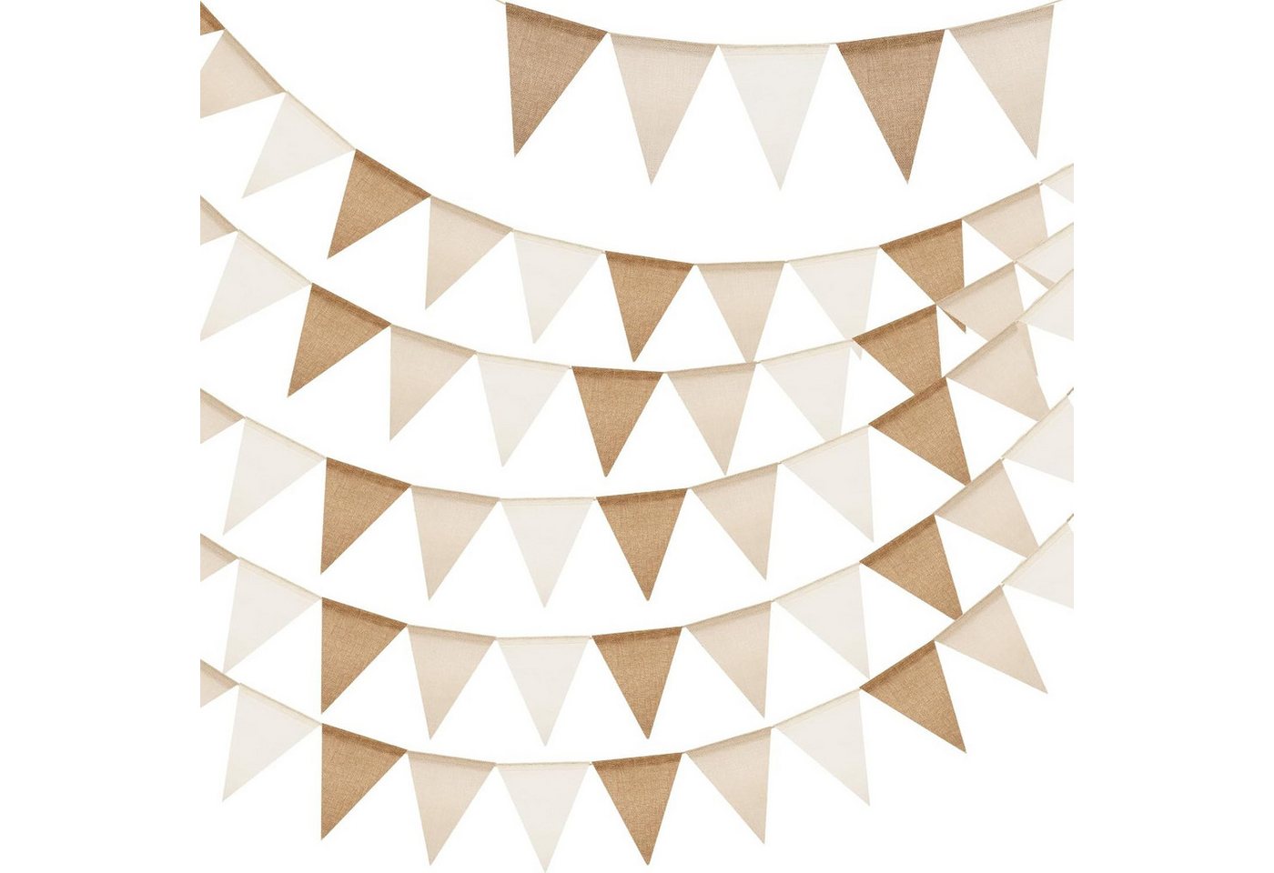 FELIXLEO Flagge 20M Wimpelkette Braun Beige Wetterfest 5 Stück Boho Girlande (1-St) Bild 4