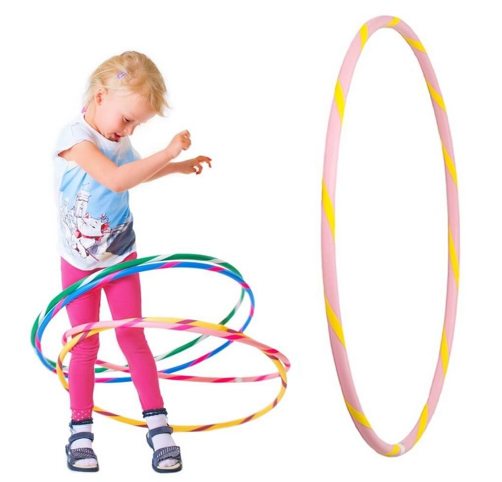 Hoopomania Hula-Hoop-Reifen Bunter Kinder Hula Hoop für kleine Profis, Ø60cm, Rosa-Gelb
