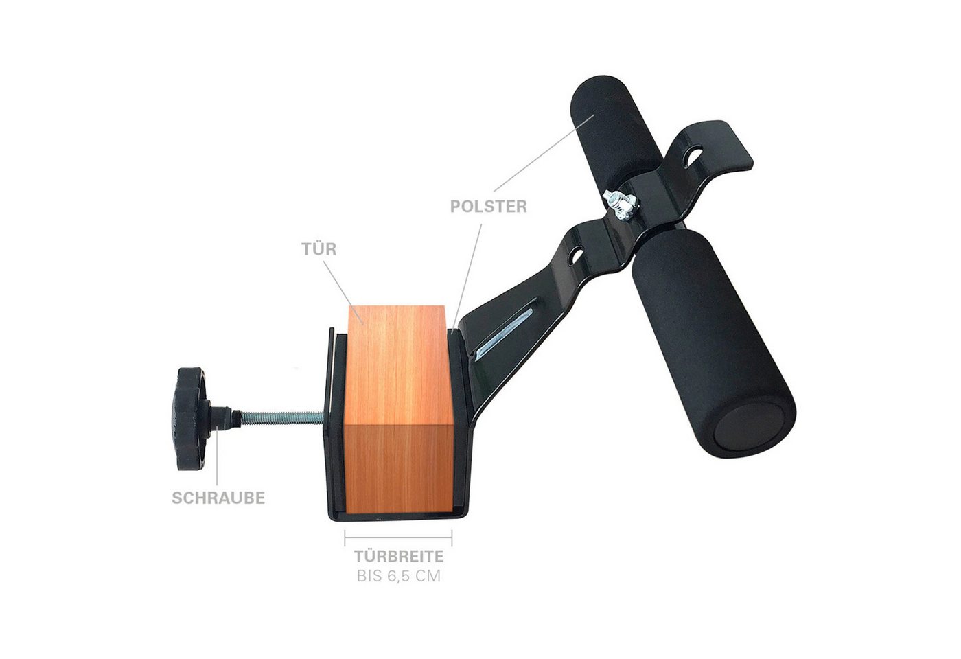 Sport-Knight® Bauchtrainer Fitness Sit-Up Bar mit Türfixierung, 3-stufige verstellbare Höhe Bild 2
